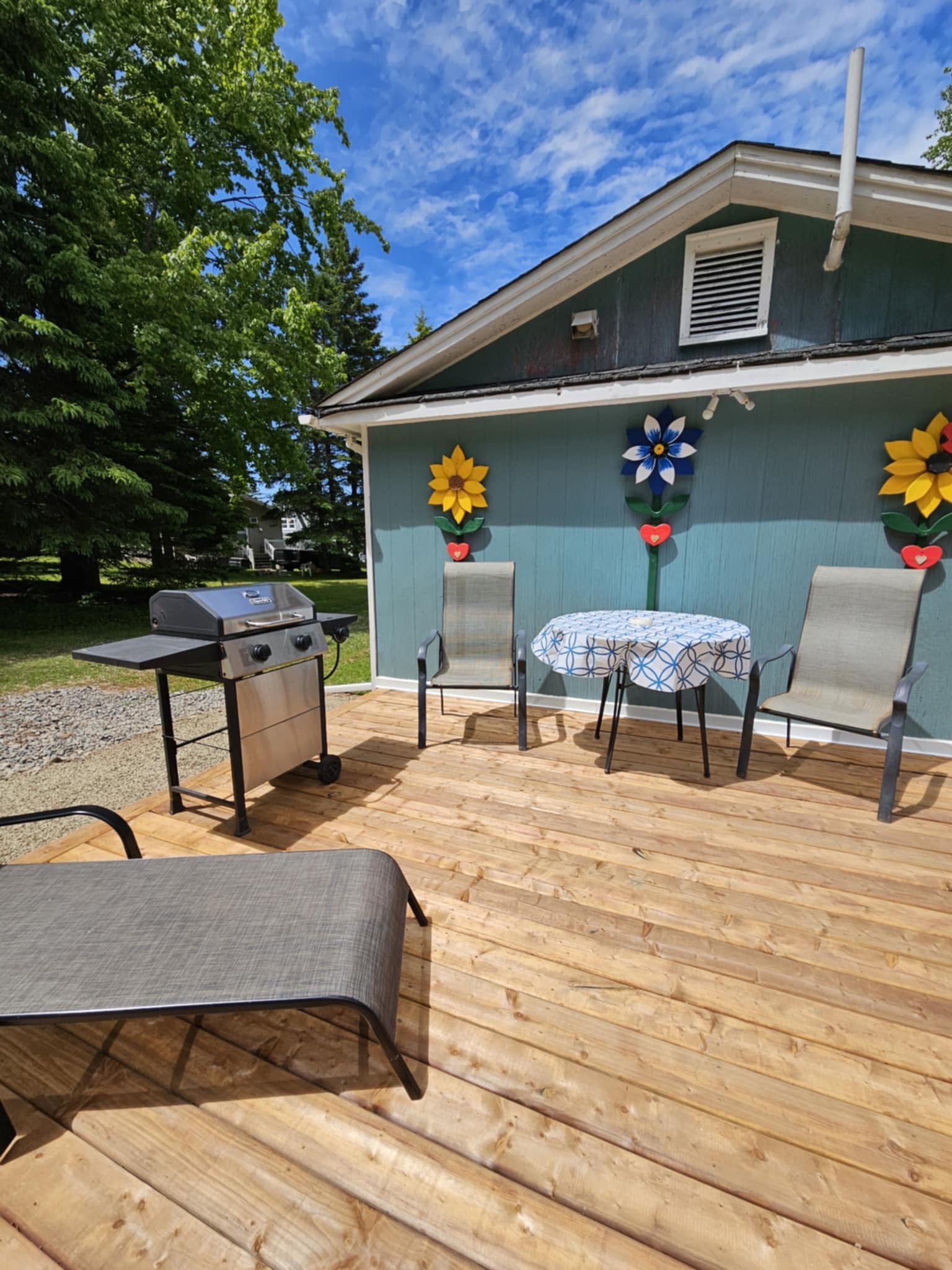 Back deck with table and BB!